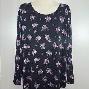 MAURICES Floral Elbow Patch Long Sleeve Top NWT size 2X